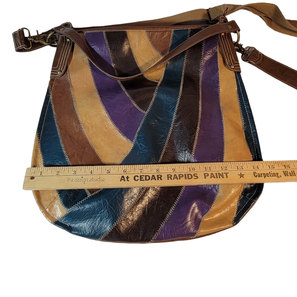 DECREE Patchwork Colorblock Vintage Style Boho Crossbody Shoulder Bag Purse - Picture 15 of 16